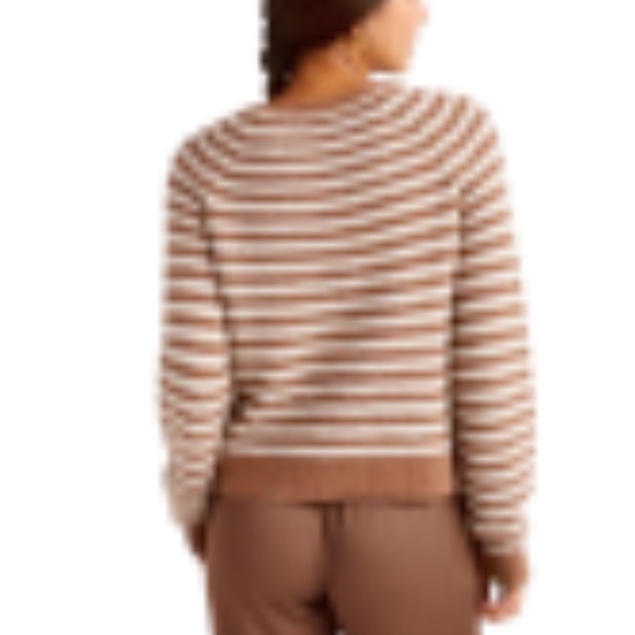 SPLENDID Walnut Striped Sequin Detail Maisie Crewneck Sweater - Picture 2 of 11
